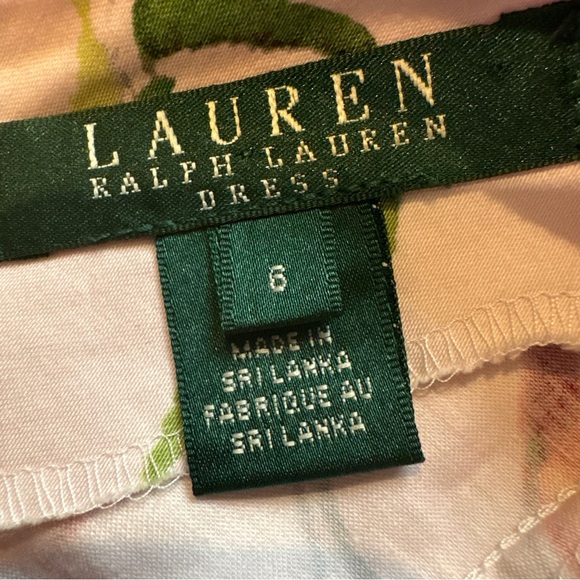 Lauren Ralph Lauren Fit & Flare Seamed V-Neck Floral Sleeveless Dress, Sz 8 - Picture 14 of 16